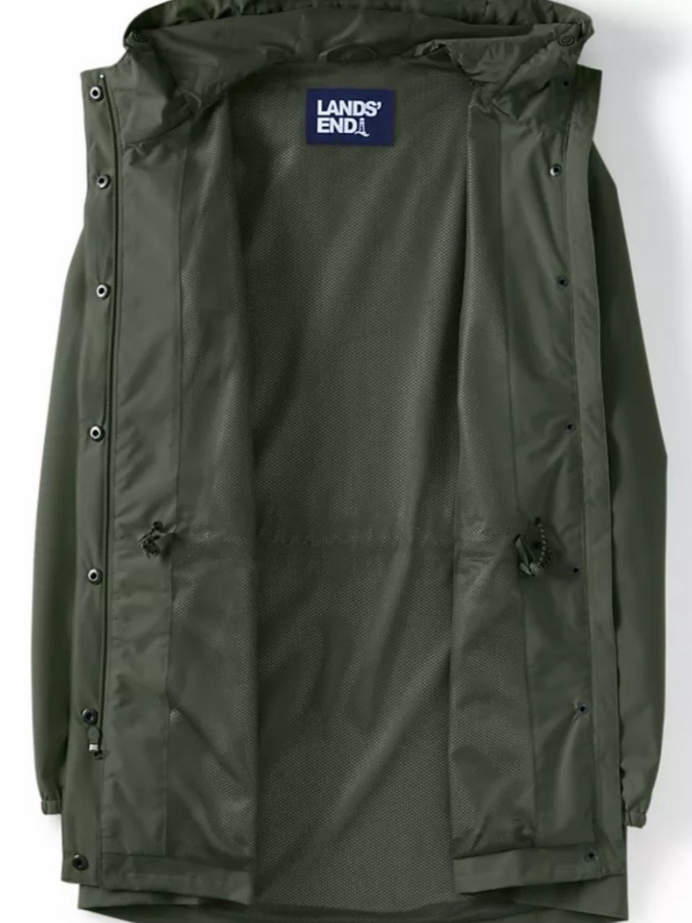 Lands' End Women's Hooded Utility Coat in Olive Green. FITS LIKE XL. - Picture 5 of 8